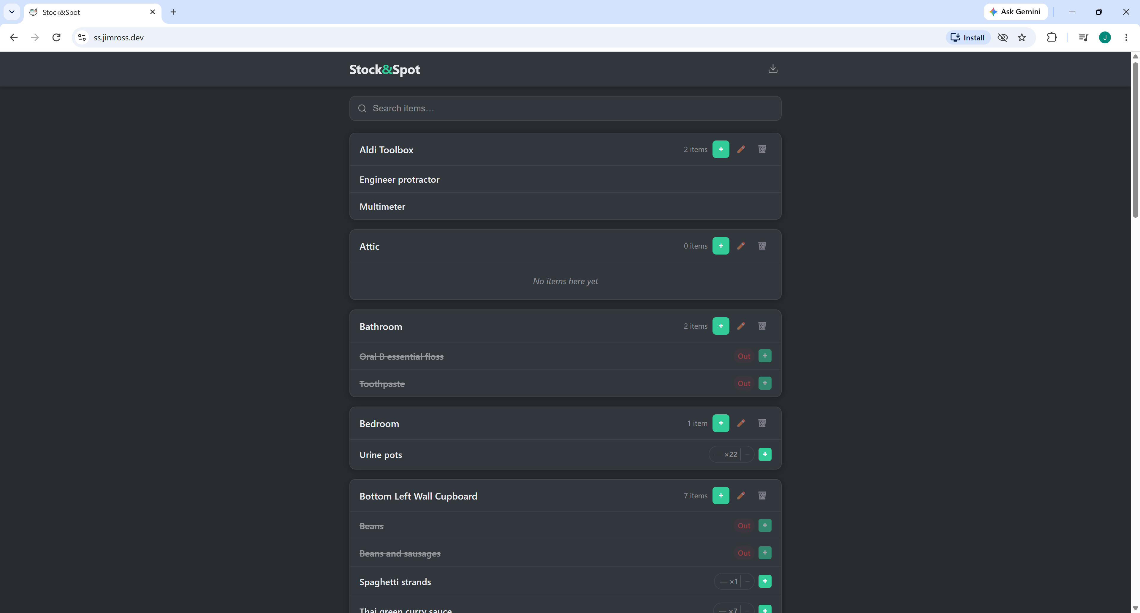 Stock&Spot app screenshot